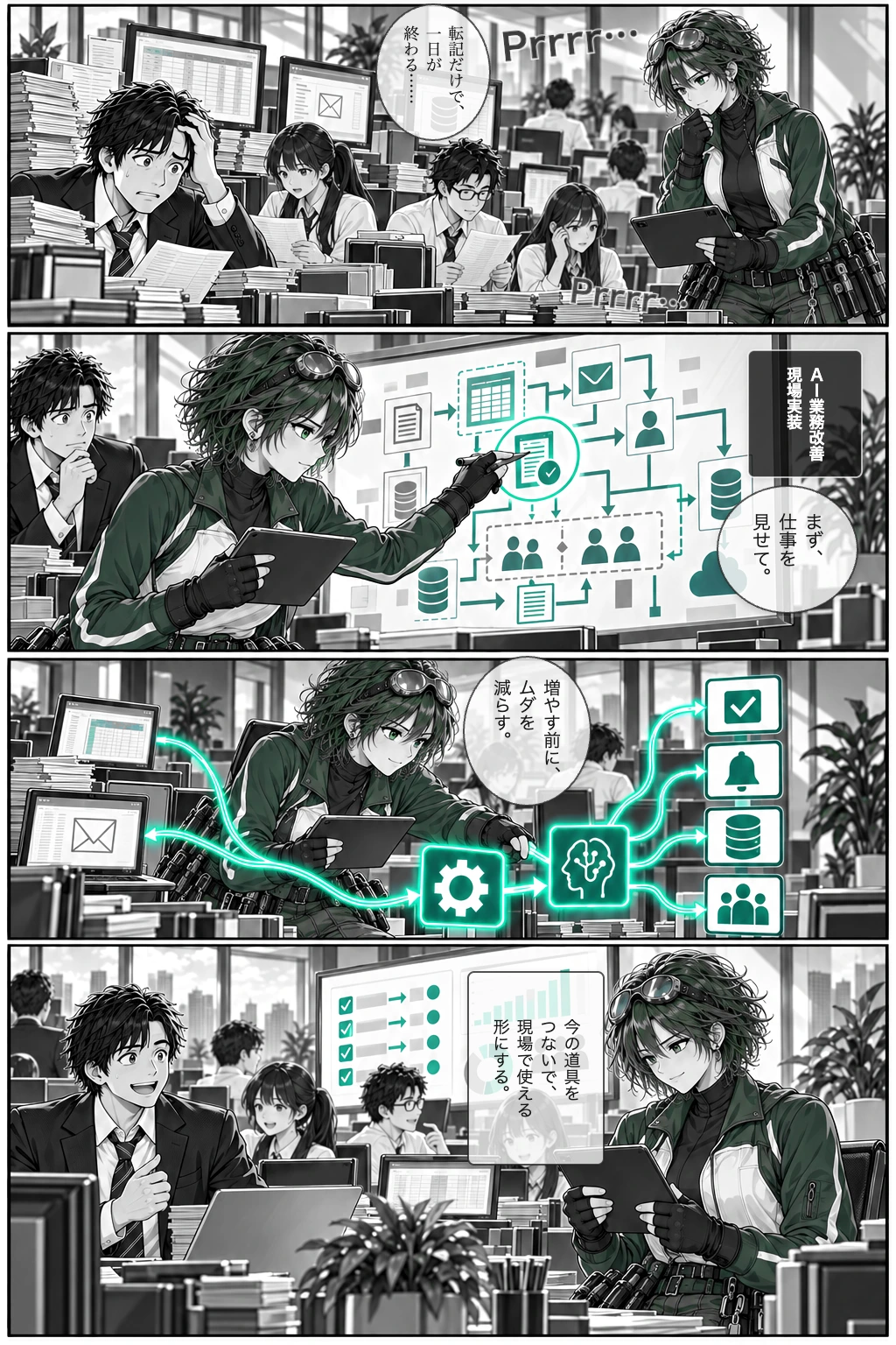 AI業務改善担当が転記や電話対応に追われる仕事を整理して道具をつなぐ